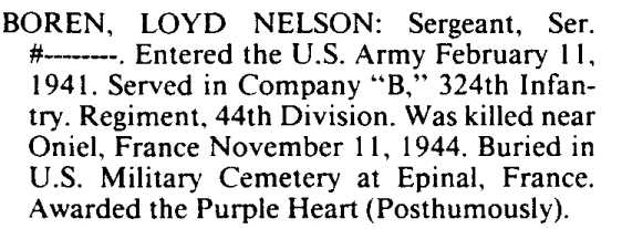 Lloyd Nelson Boren Obit